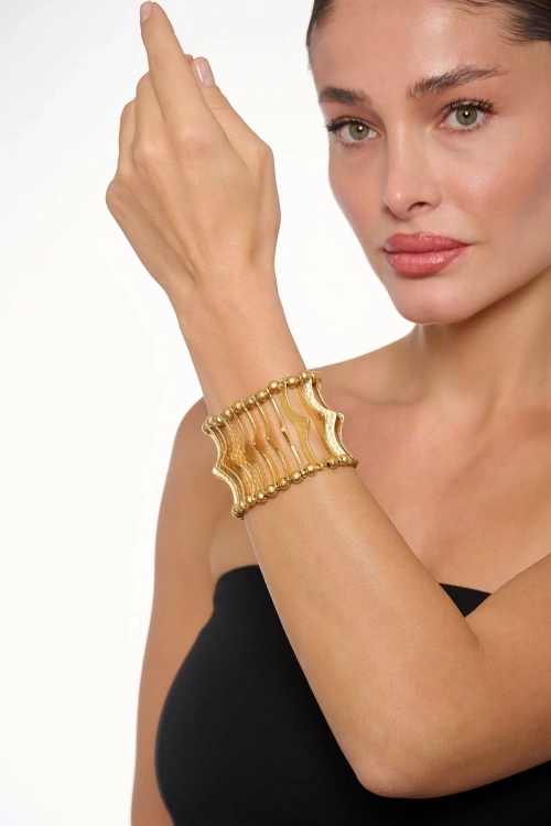 Kiraz Elastic Gold Plated Bracelet