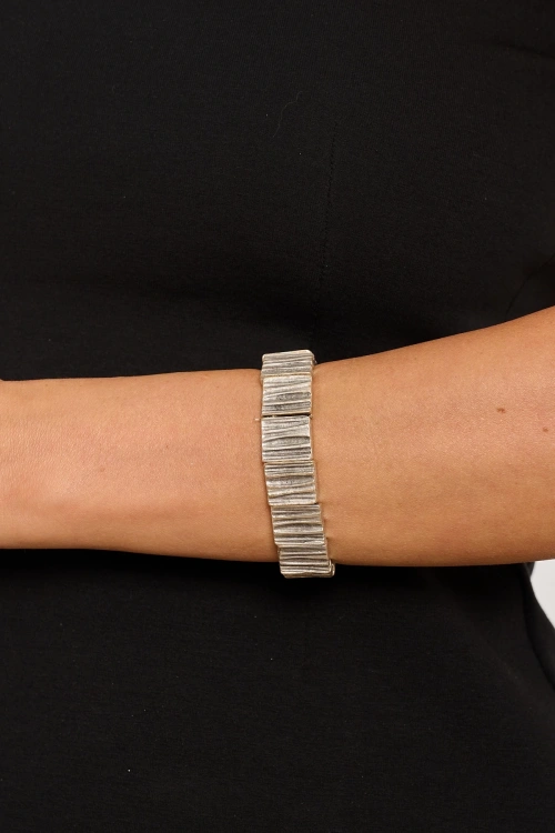 Kiraz Elastic Silver Plated Bracelet