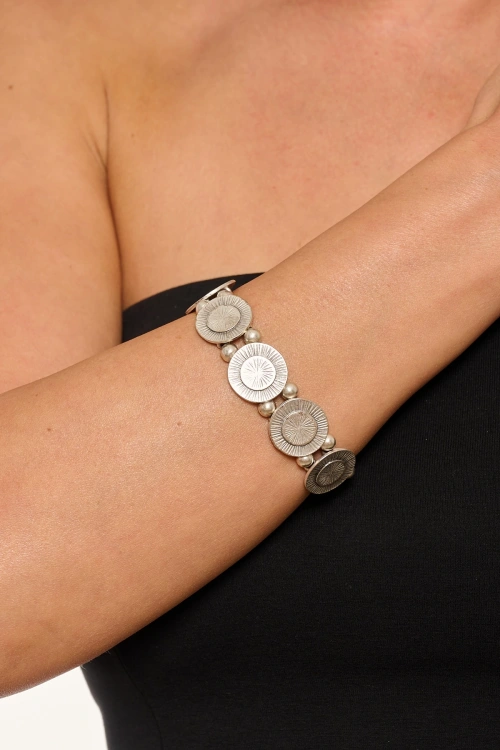 Kiraz Elastic Silver Plated Bracelet