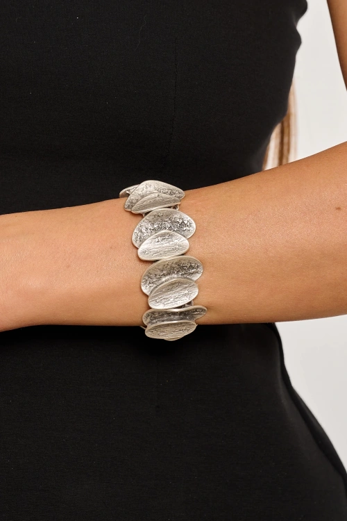 Kiraz Elastic Silver Plated Bracelet