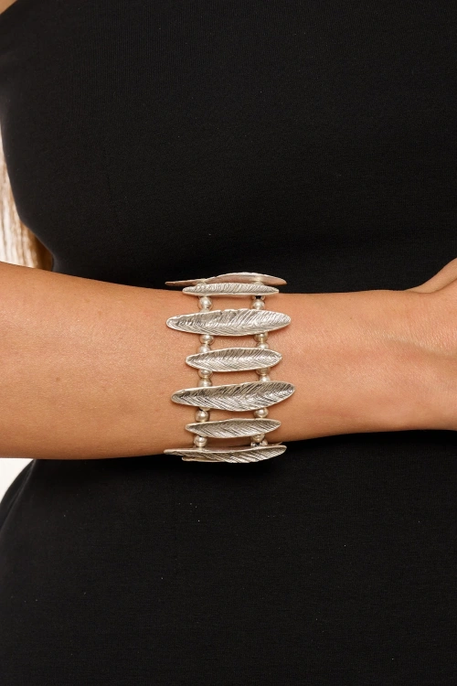 Kiraz Elastic Silver Plated Bracelet