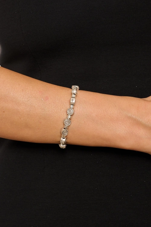Kiraz Elastic Silver Plated Bracelet