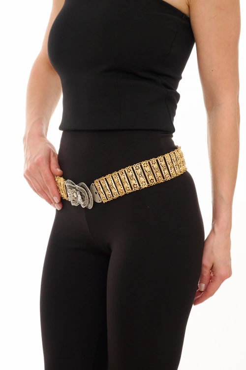 Kiraz Gold And Silver Plated Belt