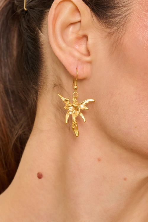 Kiraz Gold Plated Angel Earring
