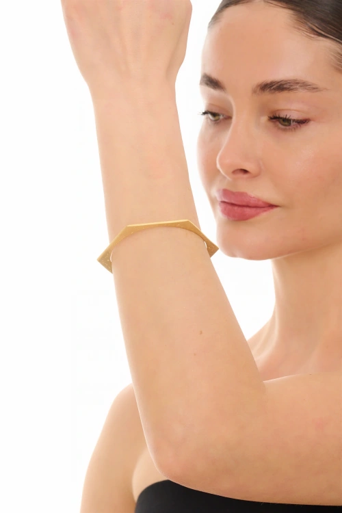 Kiraz Gold Plated Angular Bracelet