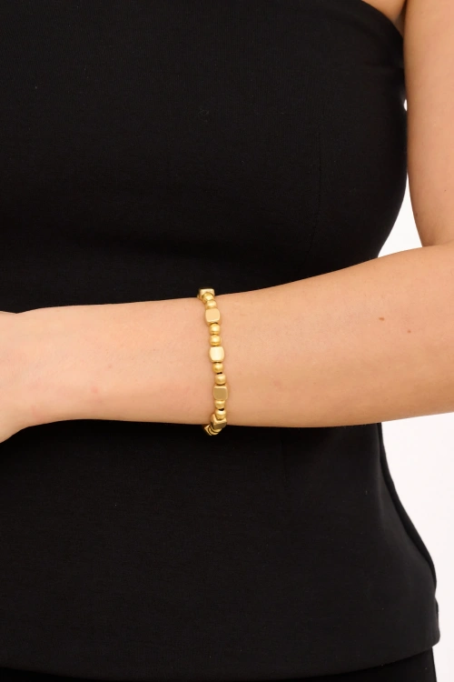 Kiraz Elastic Gold Plated Bracelet