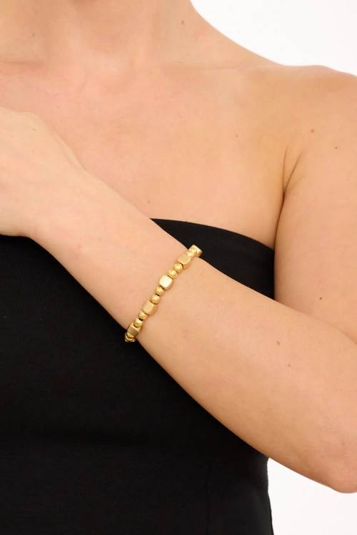 Kiraz Elastic Gold Plated Bracelet
