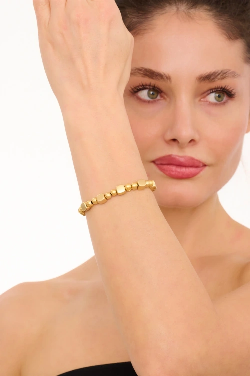 Kiraz Elastic Gold Plated Bracelet
