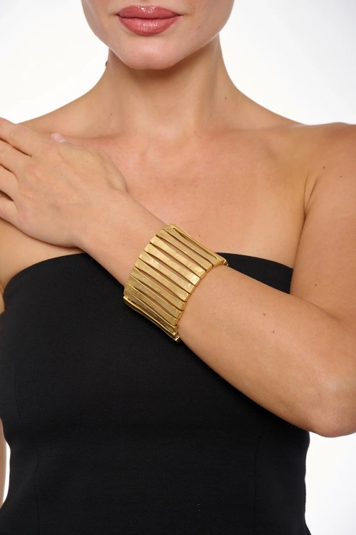 Kiraz Gold Plated Elastic Bracelet