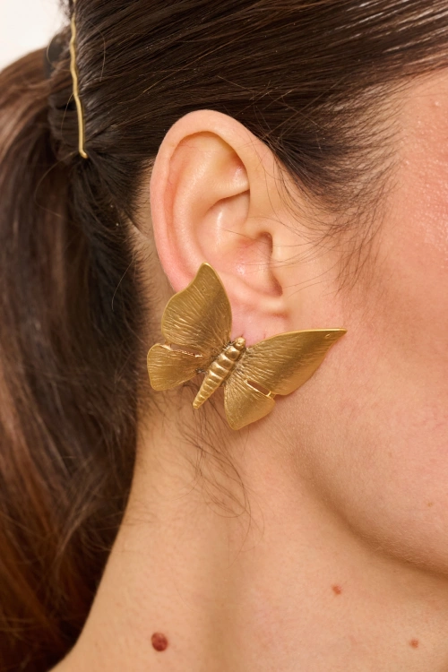 Kiraz Gold Plated Butterfly Earring