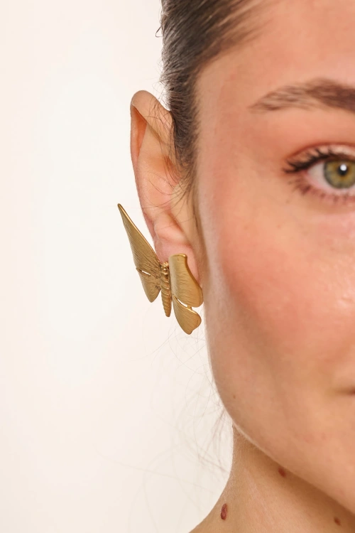 Kiraz Gold Plated Butterfly Earring