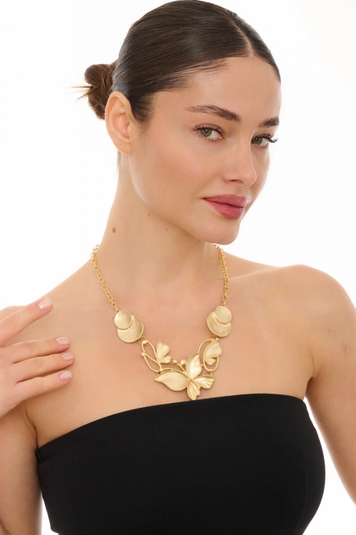 Kiraz Gold Plated Butterfly Necklace