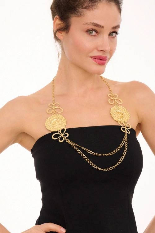 Kiraz Gold Plated Butterfly Necklace