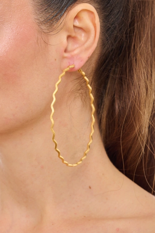 Kiraz Gold Plated Circle Earring
