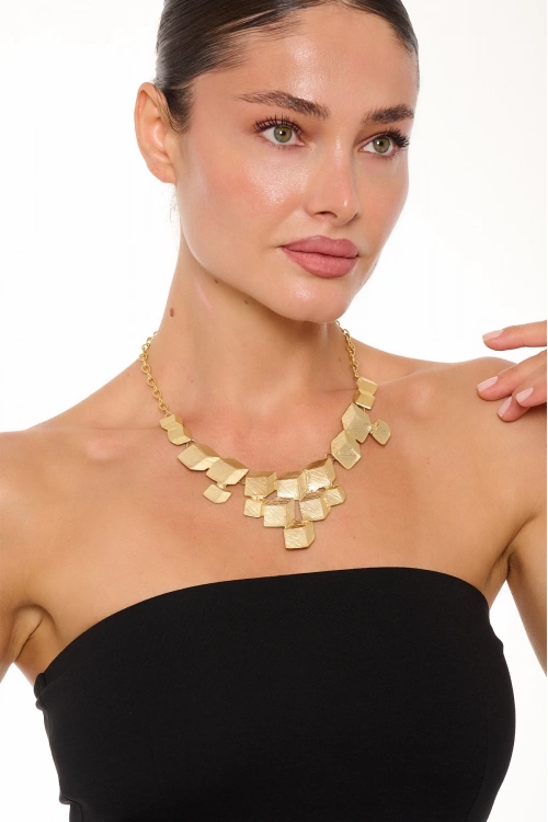 Kiraz Gold Plated Cube Necklace