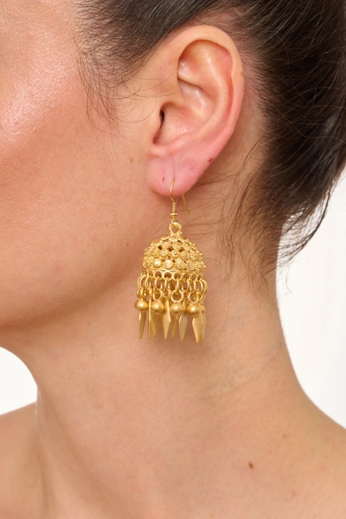 Kiraz Gold Plated Dangling Earring