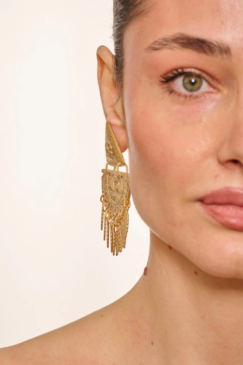 Kiraz Gold Plated Dangling Earring