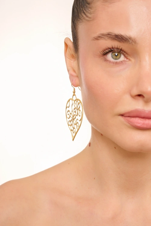 Kiraz Gold Plated Heart Earring
