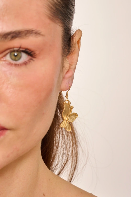 Kiraz Gold Plated Butterfly Earring