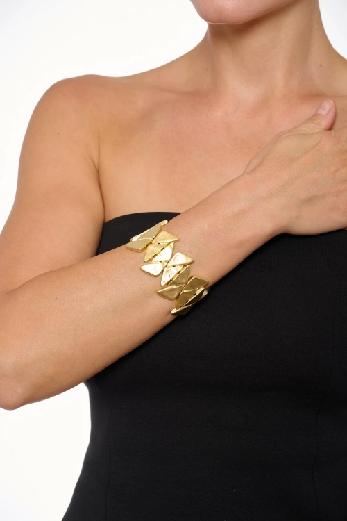 Kiraz Gold Plated Elastic Bracelet