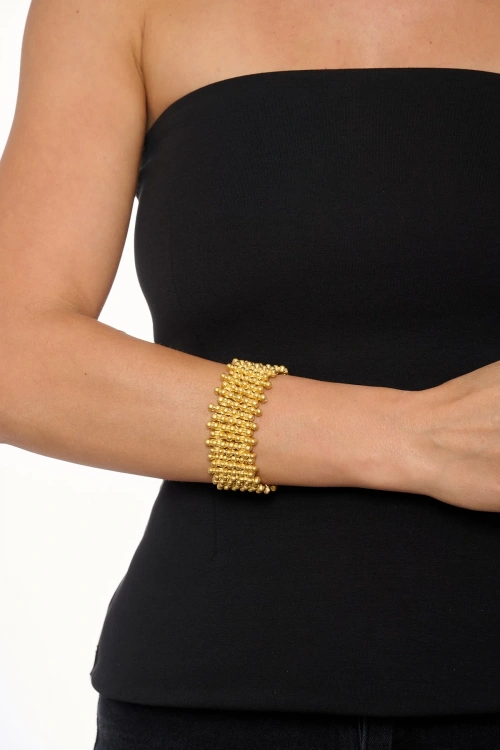 Kiraz Gold Plated Elastic Bracelet