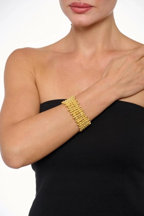 Kiraz Gold Plated Elastic Bracelet