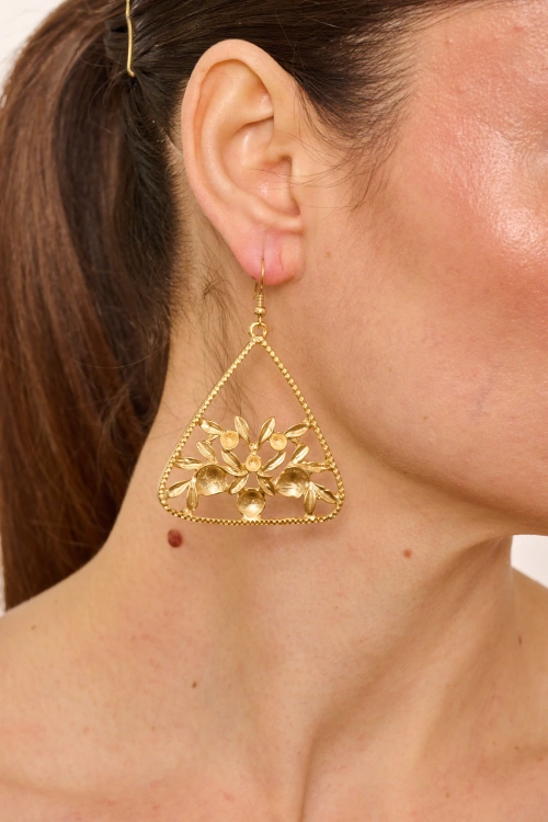 Kiraz Gold Plated Flower Earring