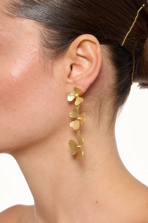 Kiraz Gold Plated Flower Earring