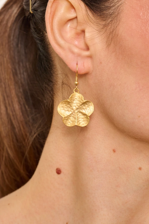 Kiraz Gold Plated Flower Earring