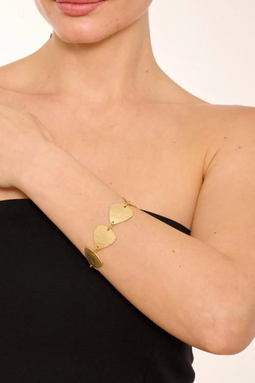 Kiraz Gold Plated Heart Bracelet