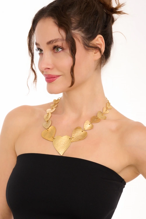 Kiraz Gold Plated Heart Necklace