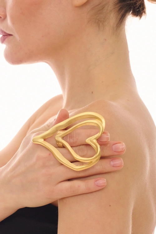 Kiraz Gold Plated Heart Ring