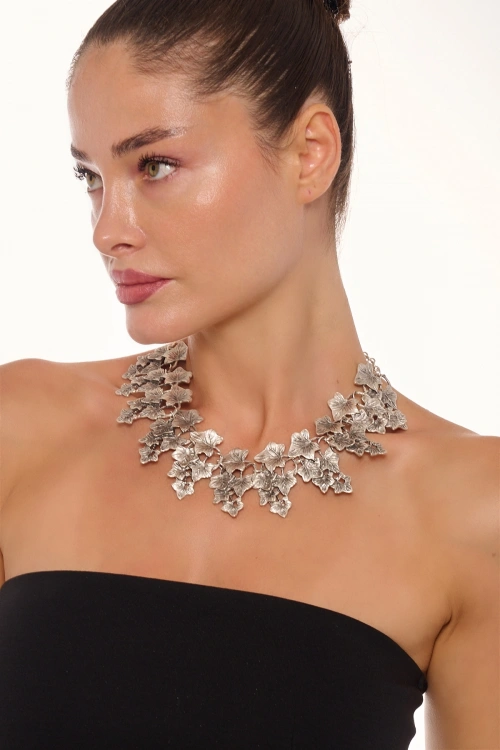 Kiraz Gold Plated Leaf Necklace