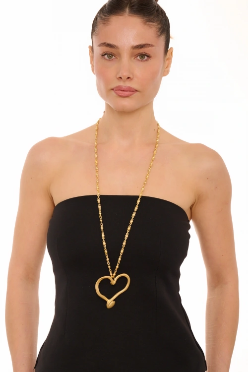 Kiraz Gold Plated Heart Necklace