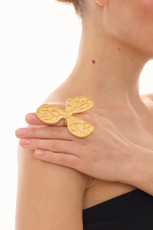 Kiraz Gold Plated Flower Ring