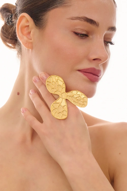 Kiraz Gold Plated Flower Ring