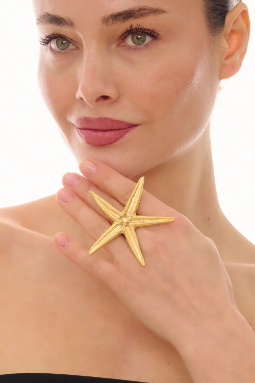 Kiraz Gold Plated Seashell Ring