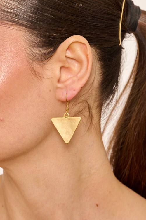 Kiraz Gold Plated Triangle Earring