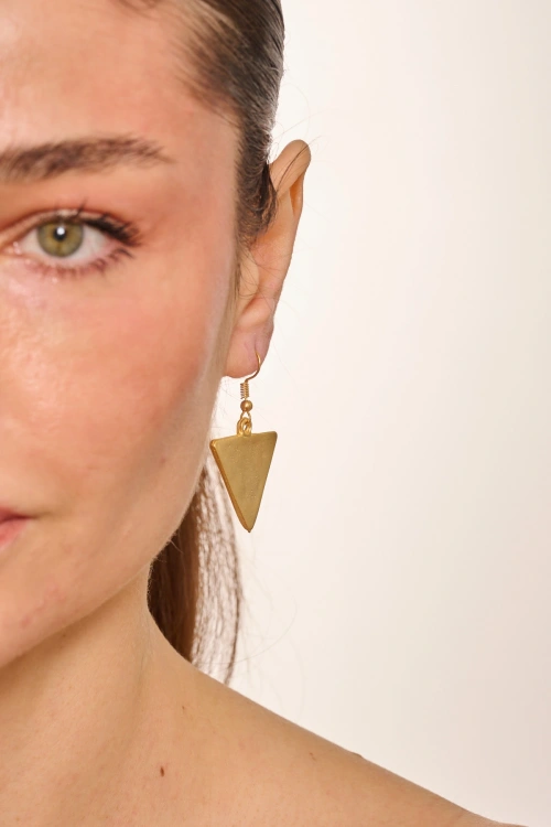 Kiraz Gold Plated Triangle Earring