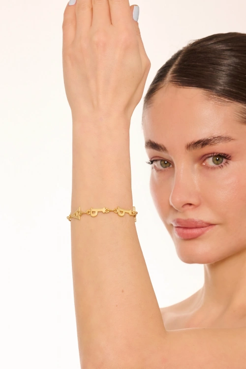 Kiraz Gold Plated Alphabet Bracelet