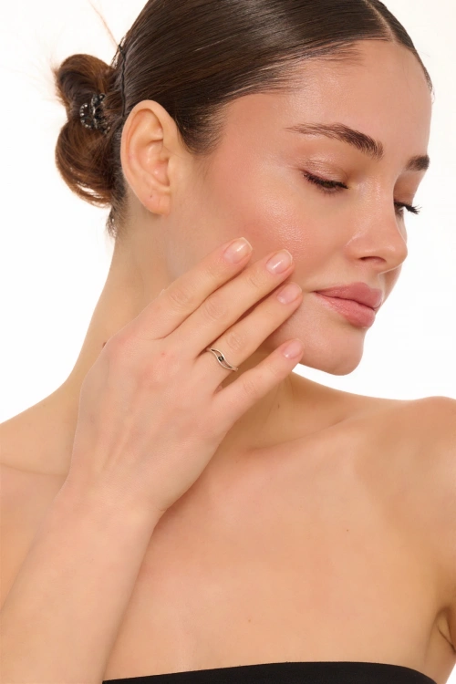 Kiraz Hematite Crystal Stoned Silver Plated Ring