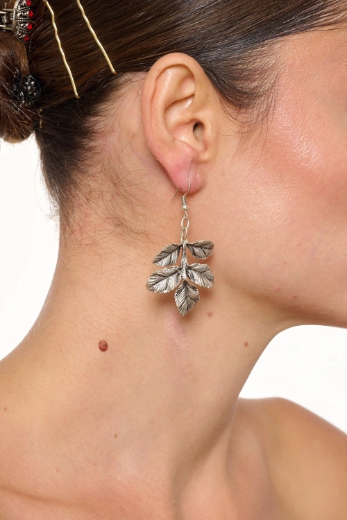 Kiraz Leaf Silver Plated Earring