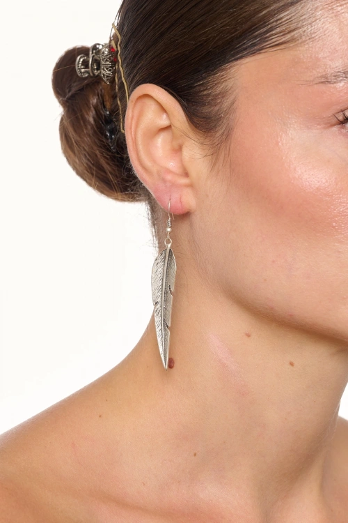 Kiraz Leaf Silver Plated Earring