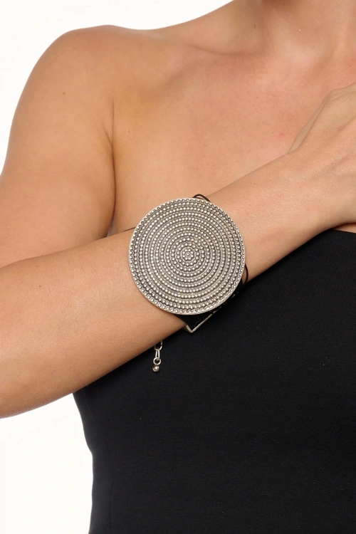 Kiraz Leather Silver Plated Bracelet