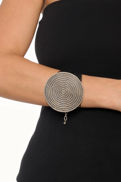 Kiraz Leather Silver Plated Bracelet