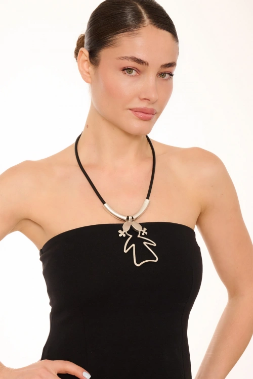 Kiraz Leather Silver Plated Girl Necklace