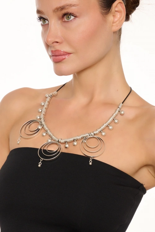Kiraz Leather Silver Plated Necklace