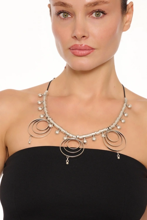 Kiraz Leather Silver Plated Necklace