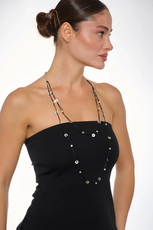 Kiraz Leather Silver Plated Necklace