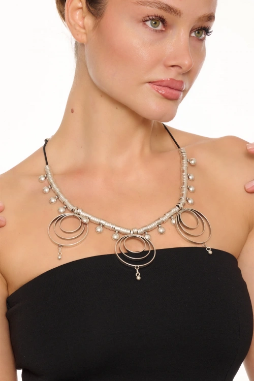 Kiraz Leather Silver Plated Necklace
